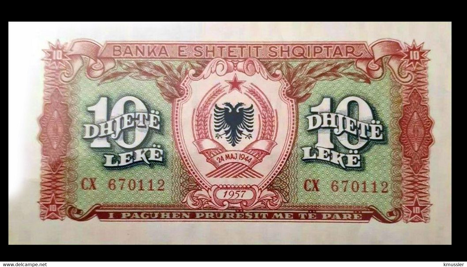 # # # Sehr Seltene Banknote Aus Albanien (Albania) 100 Franca 1945 UNC # # # - Albania