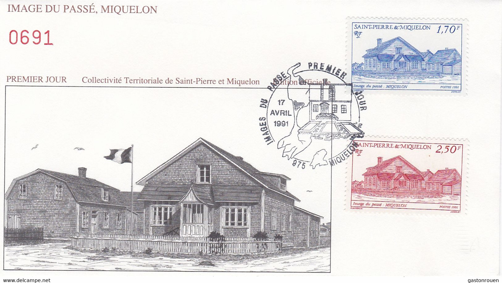 St Pierre & Miquelon PREMIER JOUR FDC 1991 539 543 Images Du Passé - FDC