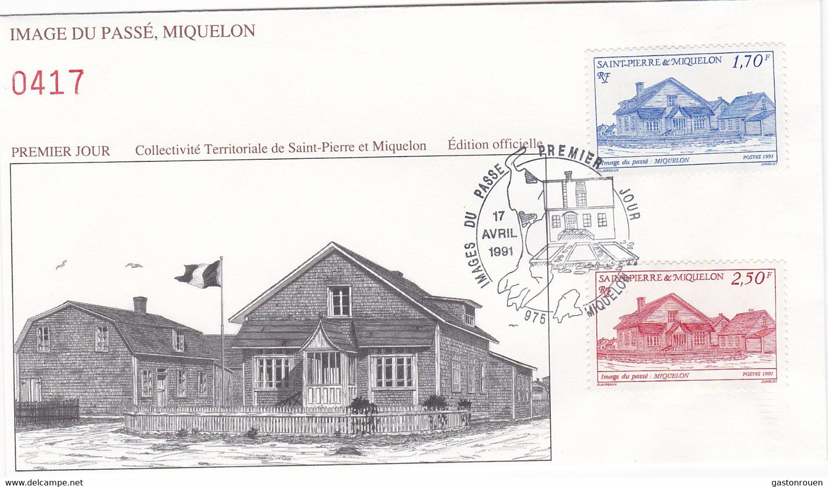 St Pierre & Miquelon PREMIER JOUR FDC 1991 539 543 Images Du Passé - FDC