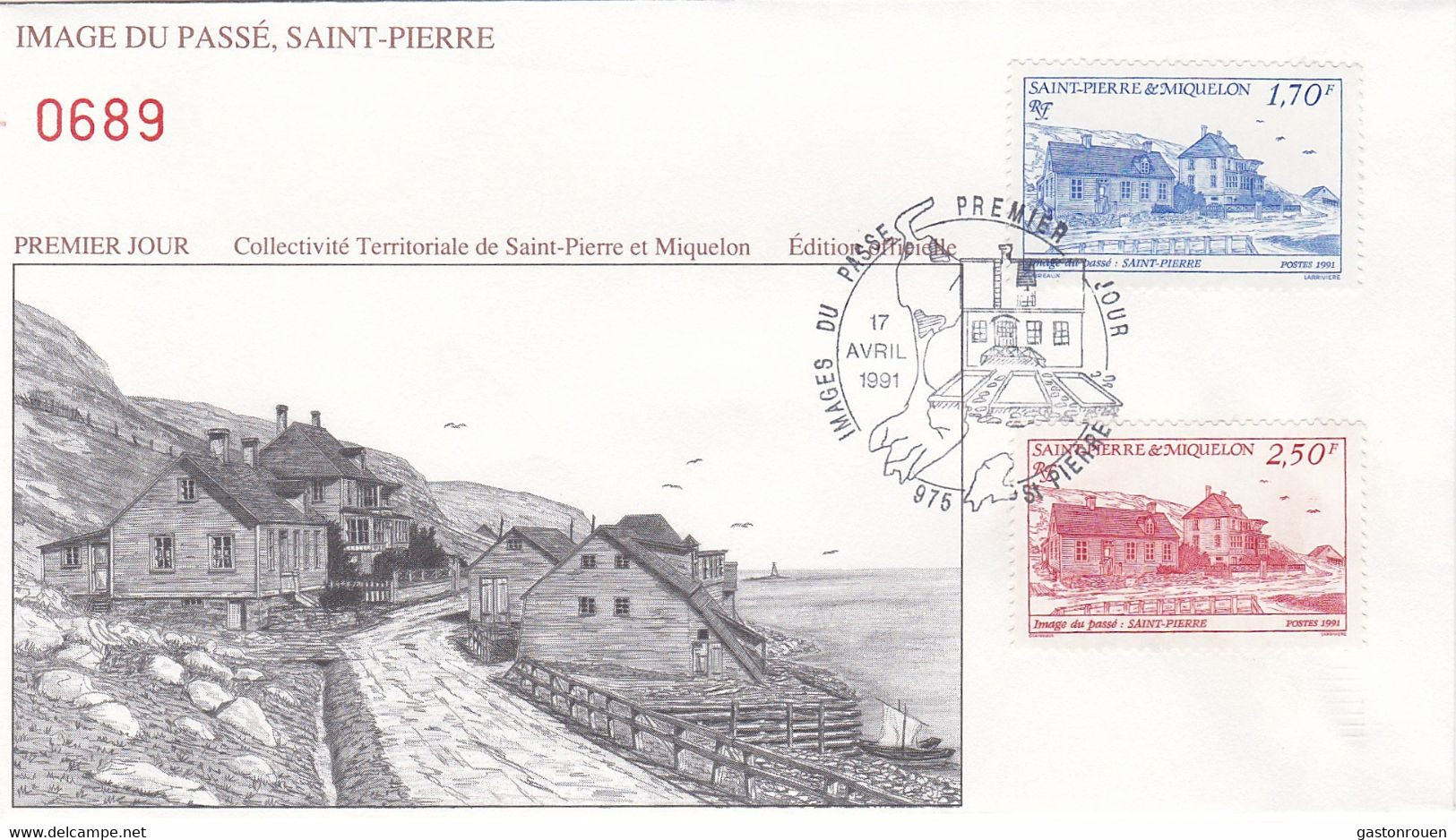 St Pierre & Miquelon PREMIER JOUR FDC 1991 540 544 Images Du Passé - FDC