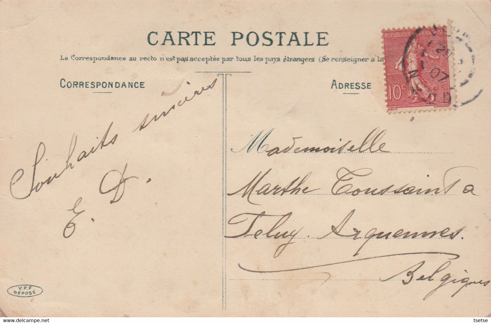 Jeumont ...Mes Amitiés ... Jolie Carte Fantaisie, Décorée De Brillants - 1907  ( Voir Verso ) - Jeumont