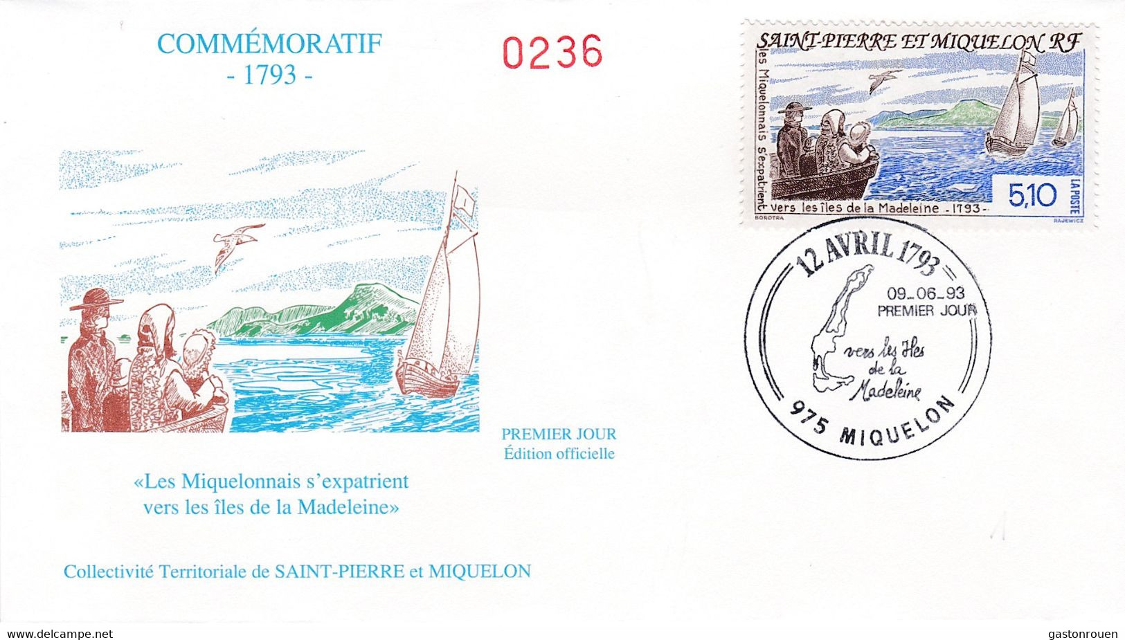 St Pierre & Miquelon PREMIER JOUR FDC 1993 579 Iles De La Madeleine - FDC