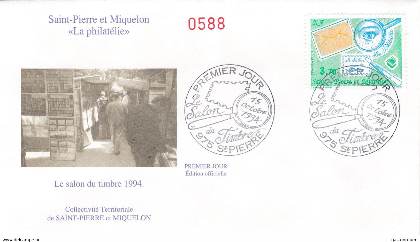 St Pierre & Miquelon PREMIER JOUR FDC 1994 606 Salon Du Timbre - FDC