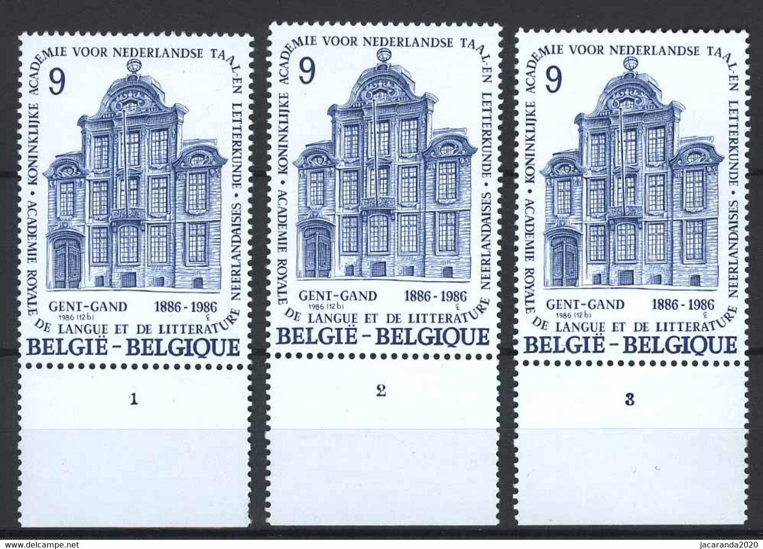 België 2229 - Koninklijke Academie - Plnrs 1-2-3 Volledig - 1981-1990