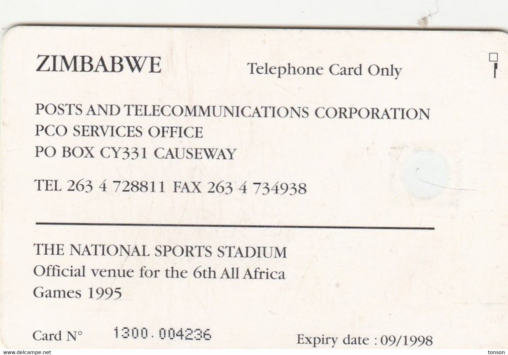 Zimbabwe, ZIM-06, $200, 6th All Africa Games - Stadium, 2 Scans. - Simbabwe