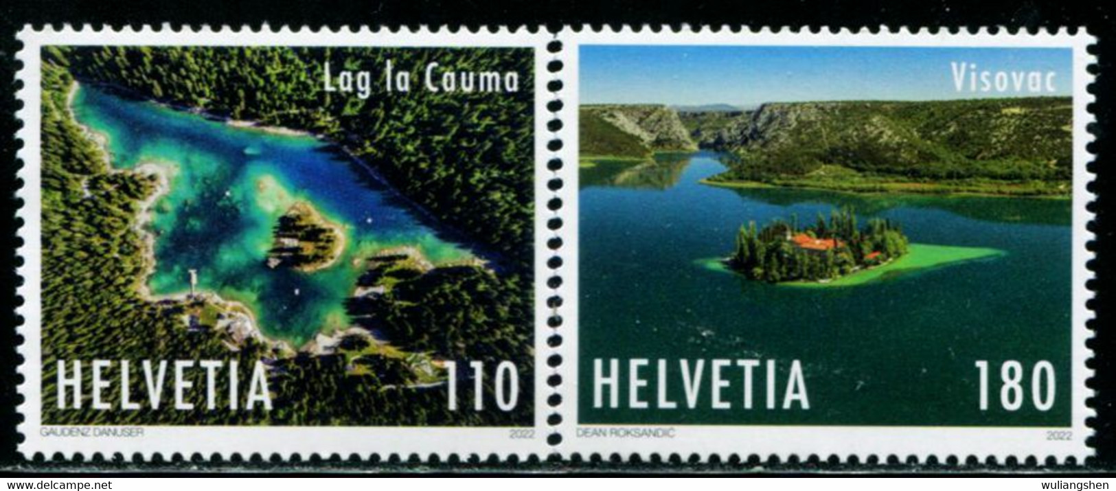 XH0603 Switzerland 2022 And Croatia Lianfa Lake Scenery 2V MNH - Ongebruikt