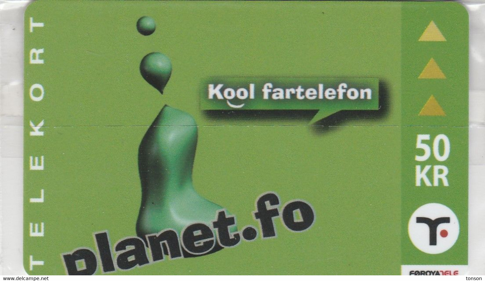 Faroe Islands, OR-003, 50 Kr ,  Planet.fo, Kool Fartelefon, Mint In Blister, 2 Scans. - Faroe Islands