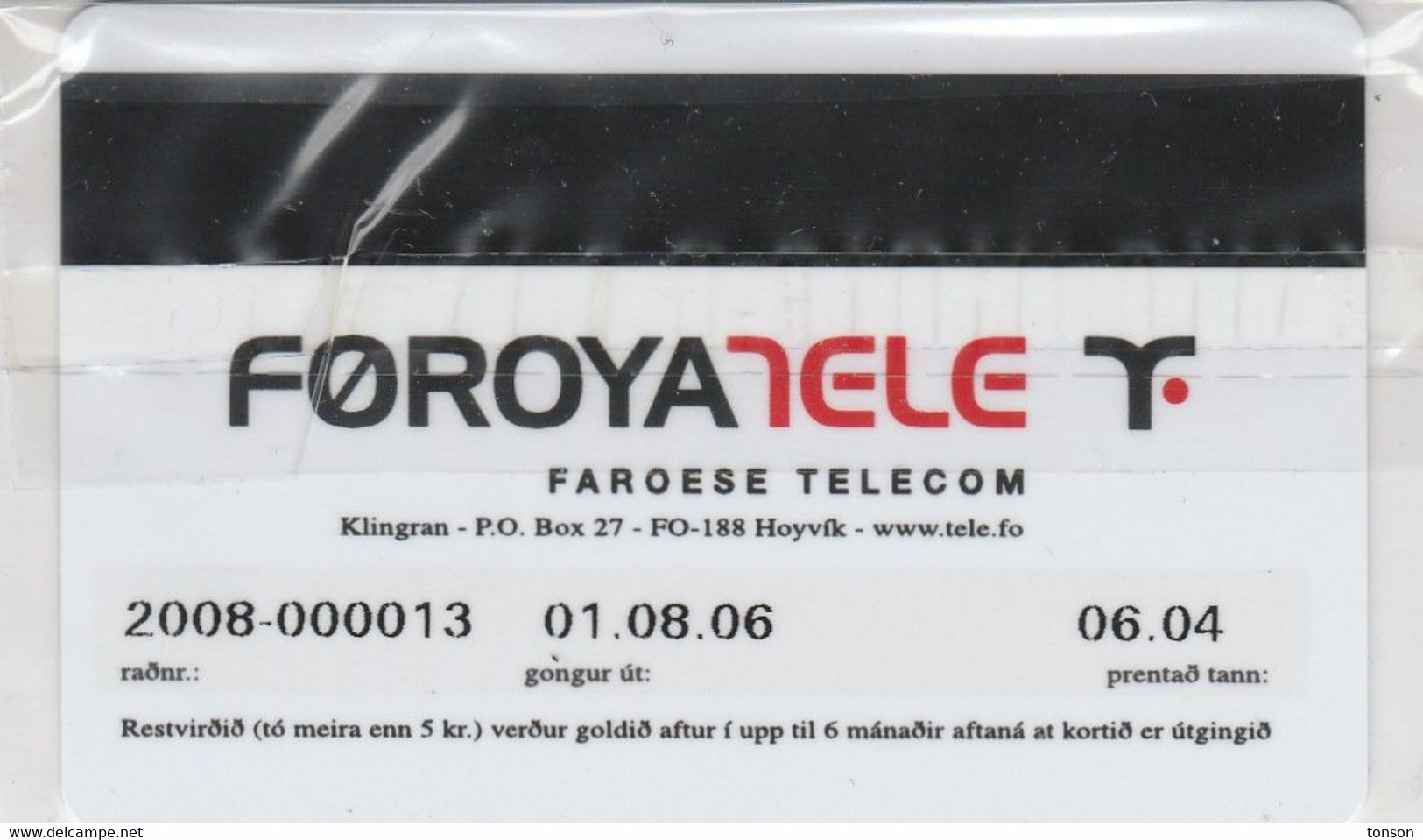 Faroe Islands, OR-003, 50 Kr ,  Planet.fo, Kool Fartelefon, Mint In Blister, 2 Scans. - Färöer I.