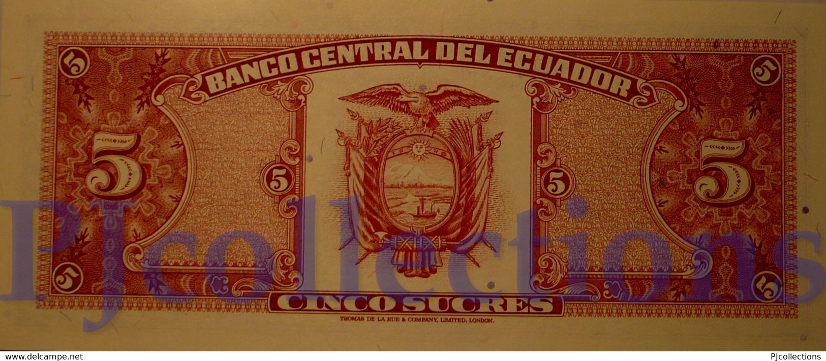 ECUADOR 5 SUCRES 1988 PICK 113d UNC - Ecuador