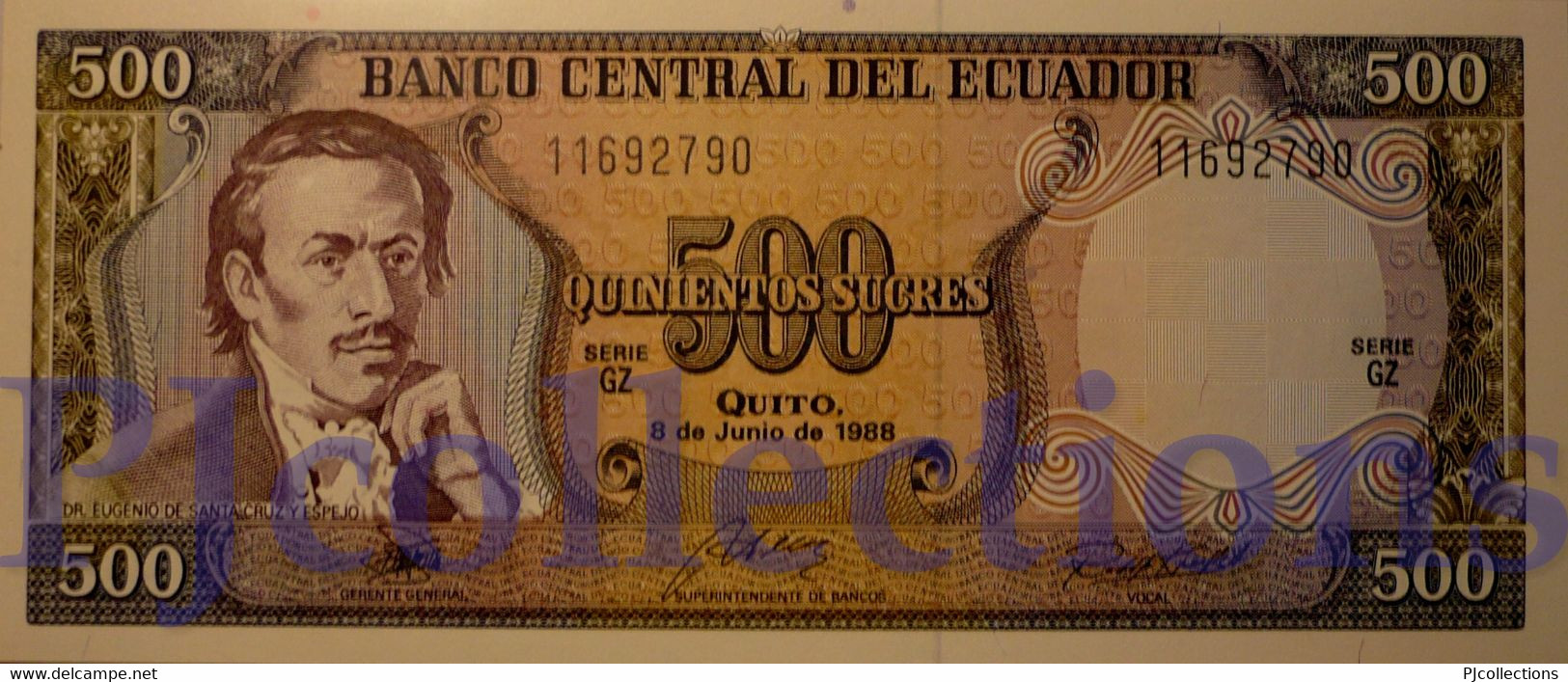 ECUADOR 500 SUCRES 1988 PICK 124A UNC - Ecuador