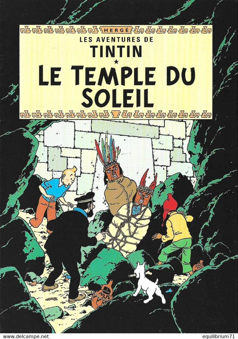 Double Carte Pliante/Dubbele Vouwkaart** - Kuifje/Tintin - Milou/Bobbie - De Zonnetempel / Le Temple Du Soleil - RARE - Philabédés