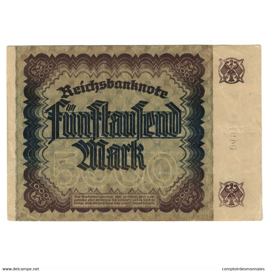 Billet, Allemagne, 5000 Mark, 1922, 1922-12-02, KM:81a, SUP - 5.000 Mark