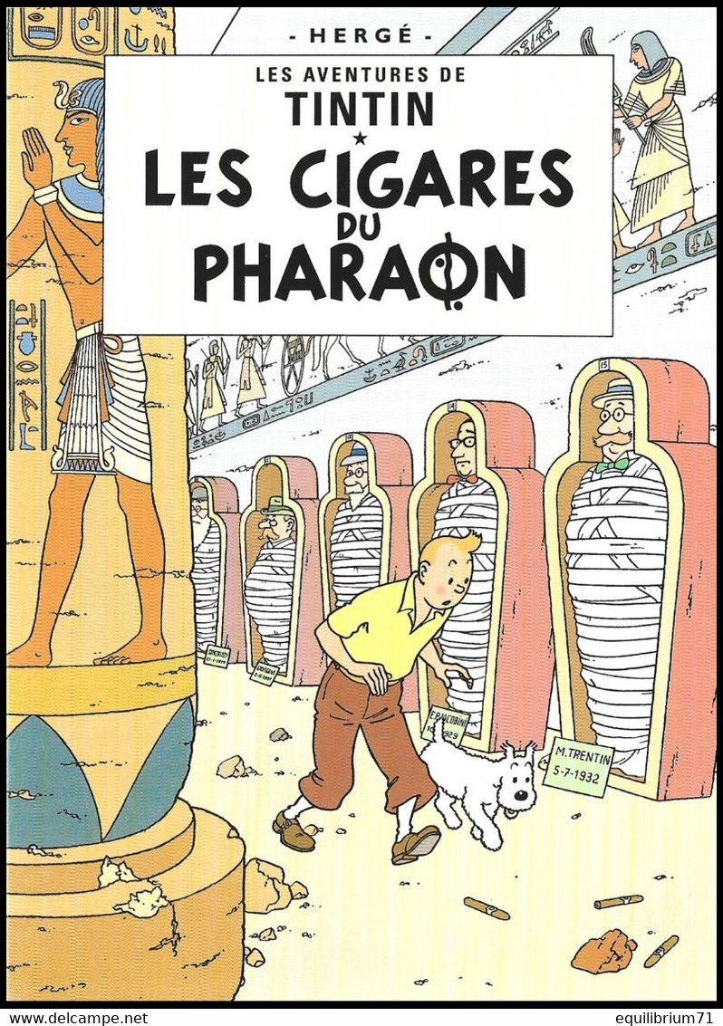 Double Carte Pliante/Dubbele Vouwkaart** - Kuifje/Tintin - Milou/Bobbie - Les Cigares Du Pharaon - RARE - Philabédés (comics)