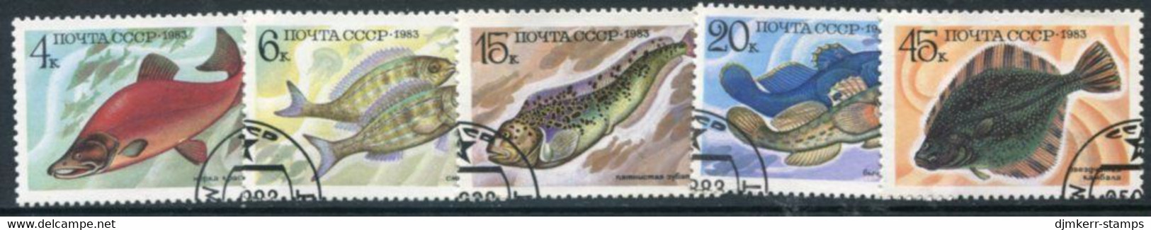 SOVIET UNION 1983 Edible Fish Used.  Michel 5294-98 - Used Stamps