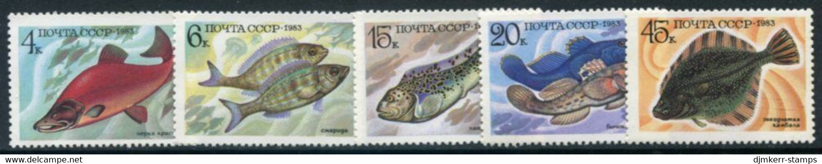 SOVIET UNION 1983 Edible Fish MNH / **.  Michel 5294-98 - Ongebruikt