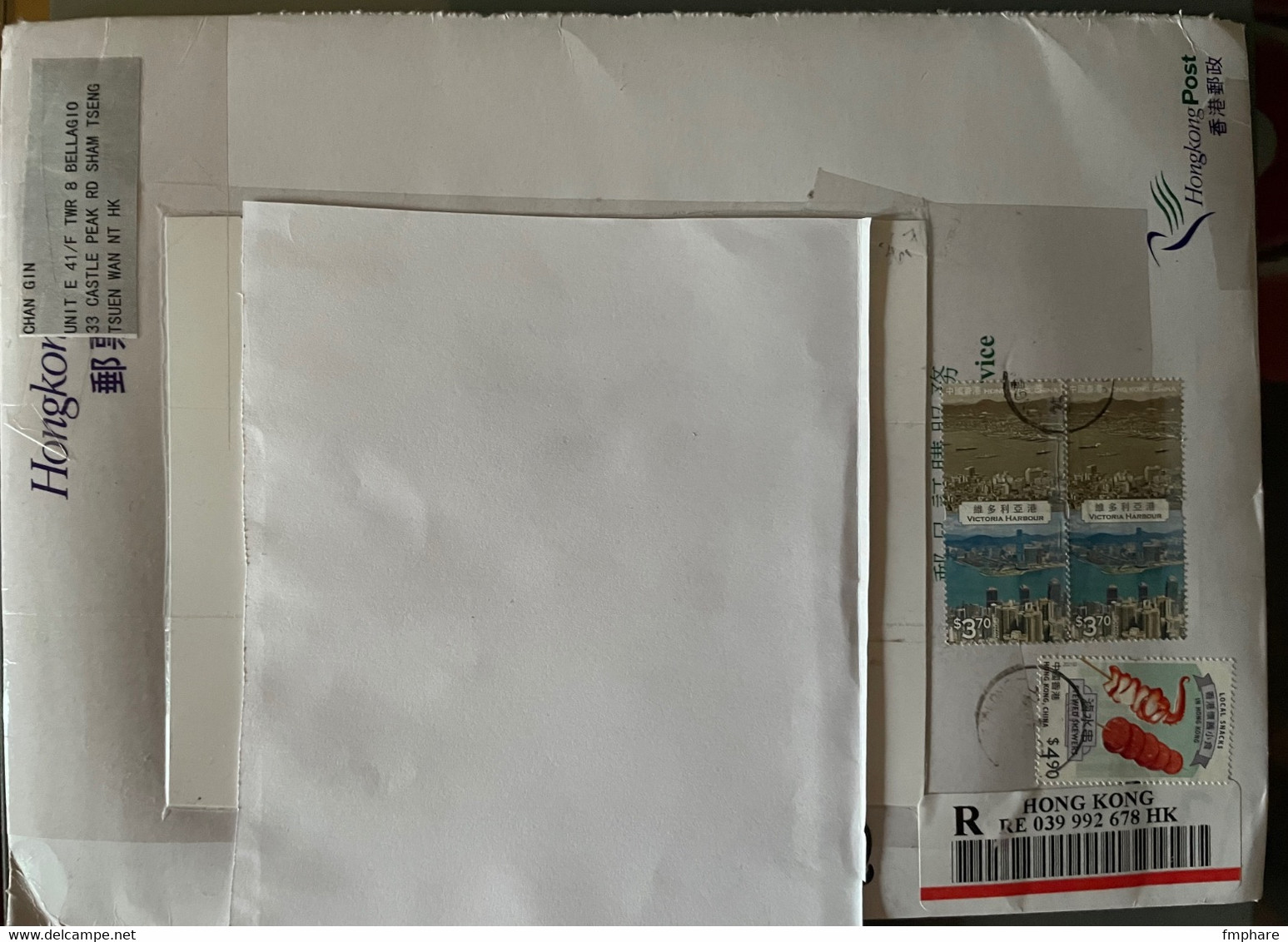 HONG KONG 1 Enveloppe / Cover 2 Faces - Andere & Zonder Classificatie
