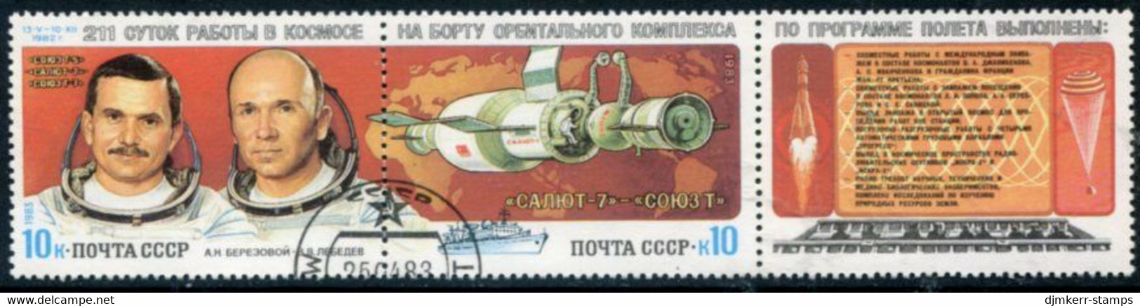 SOVIET UNION 1983 Orbital Space Missions Used.  Michel 5267-68 - Usati