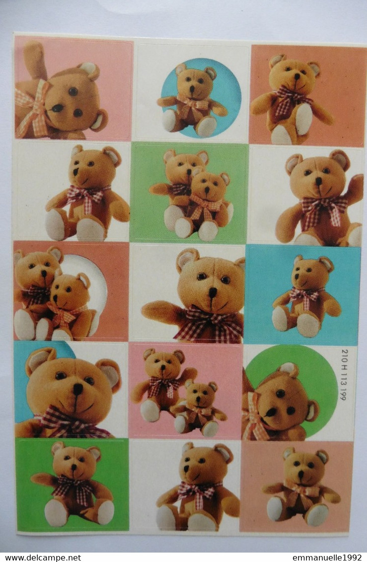 Planche De 15 Autocollants D'ours En Peluche Pour Déco Courrier Et Scrapbooking - Scrapbooking