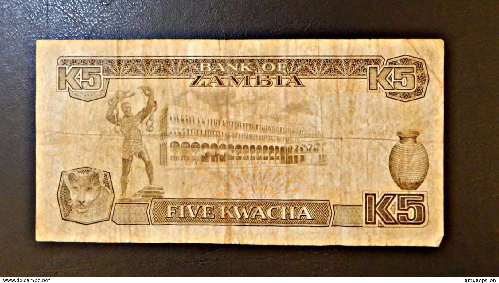 A4 ZAMBIA  BILLETS DU MONDE WORLD BANKNOTES  5 KWACHA - Zambie