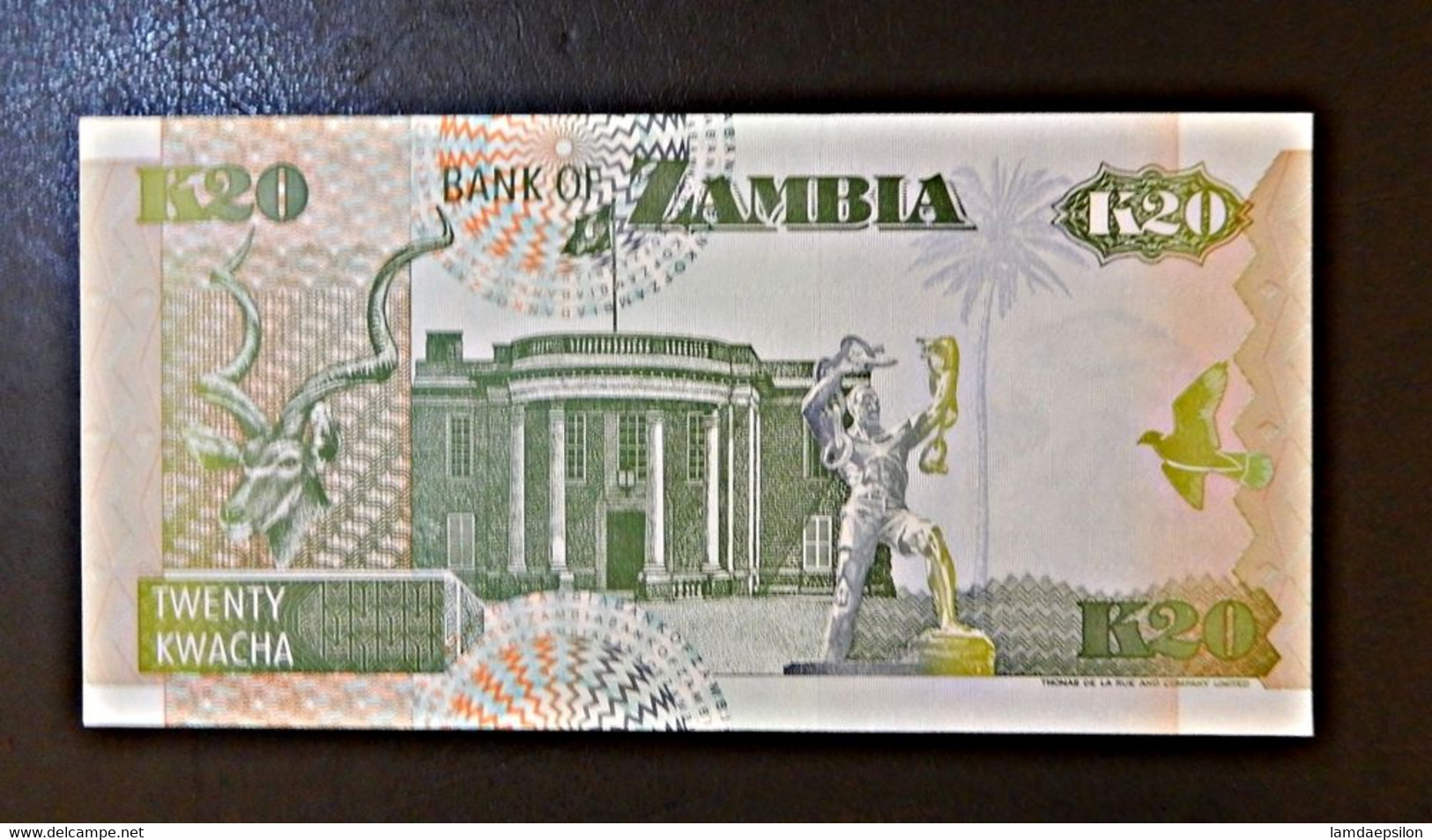A4 ZAMBIA  BILLETS DU MONDE WORLD BANKNOTES  20 KWACHA - Zambie