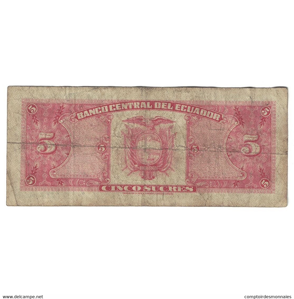 Billet, Équateur, 5 Sucres, 1970, 1970-02-27, KM:113b, B+ - Equateur