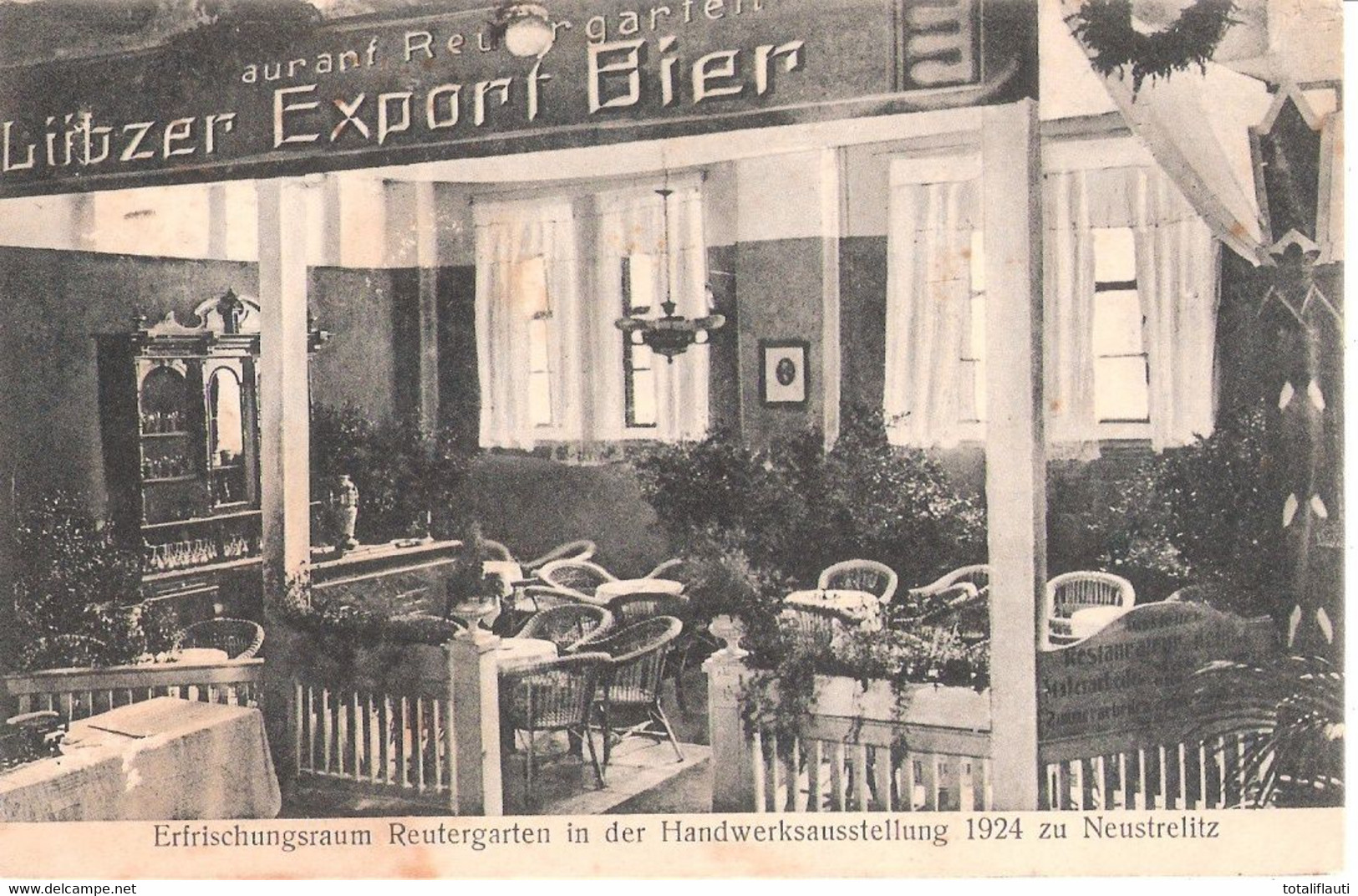 NEUSTRELITZ Mecklenburg 1924 Handwerkausstellung Werbung LÜBZER EXPORT BIER 15.10.1926 Gelaufen - Neustrelitz