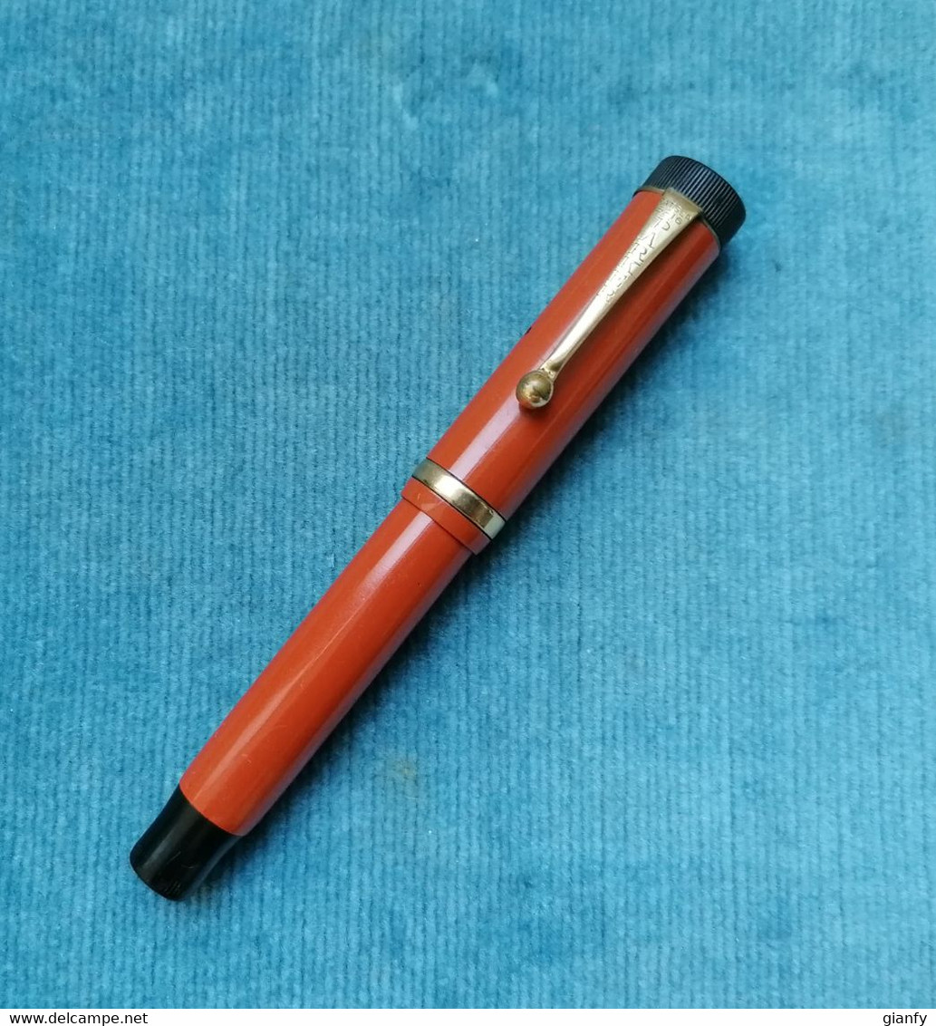 PENNA STILOGRAFICA PARKER DUOFOLD JR.1922 VINTAGE FOUNTAIN PEN RED HARD RUBBER - Stylos