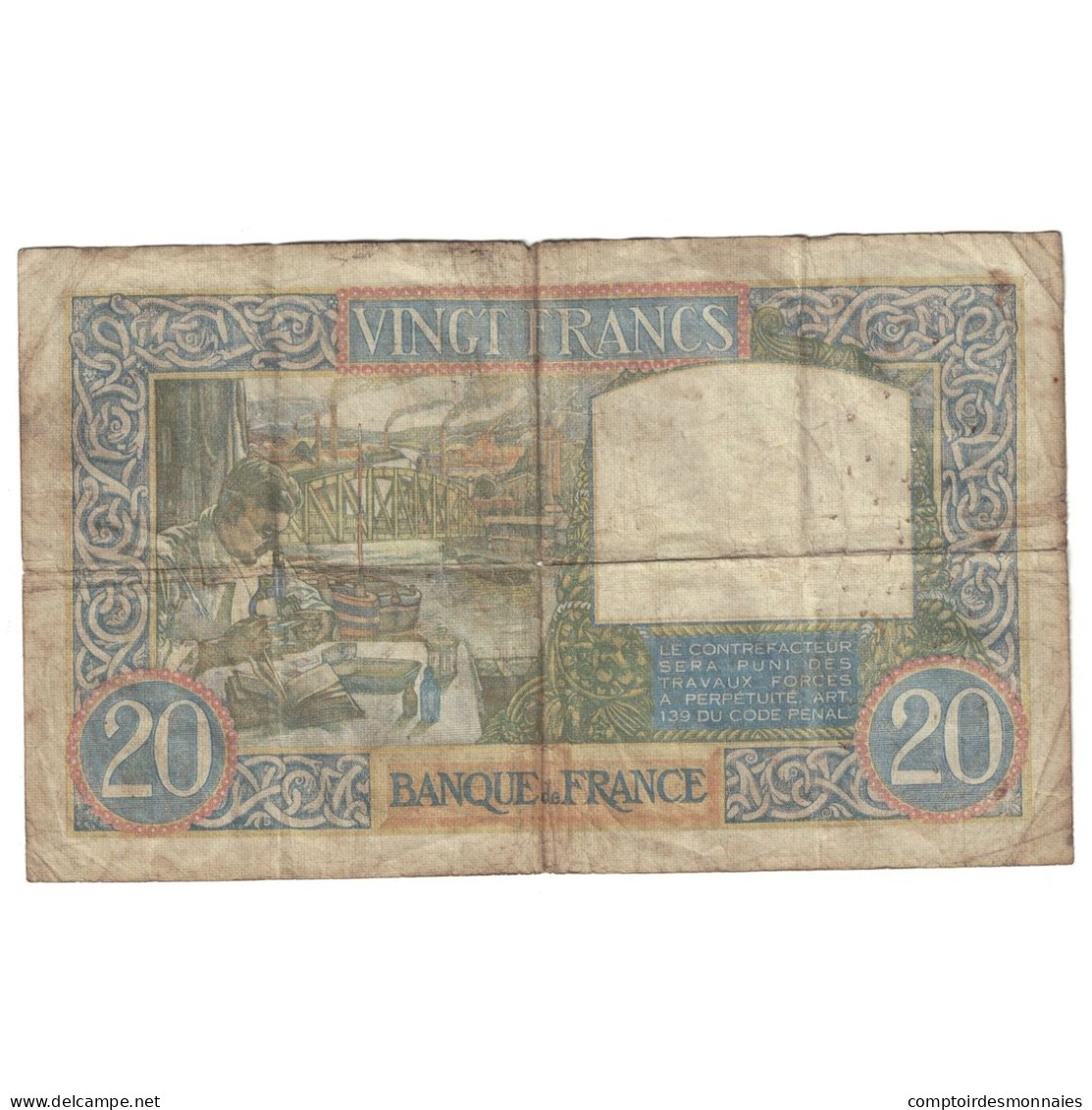 France, 20 Francs, Science Et Travail, 1941, E.3775, TB, Fayette:12.14, KM:92b - 20 F 1939-1942 ''Science Et Travail''