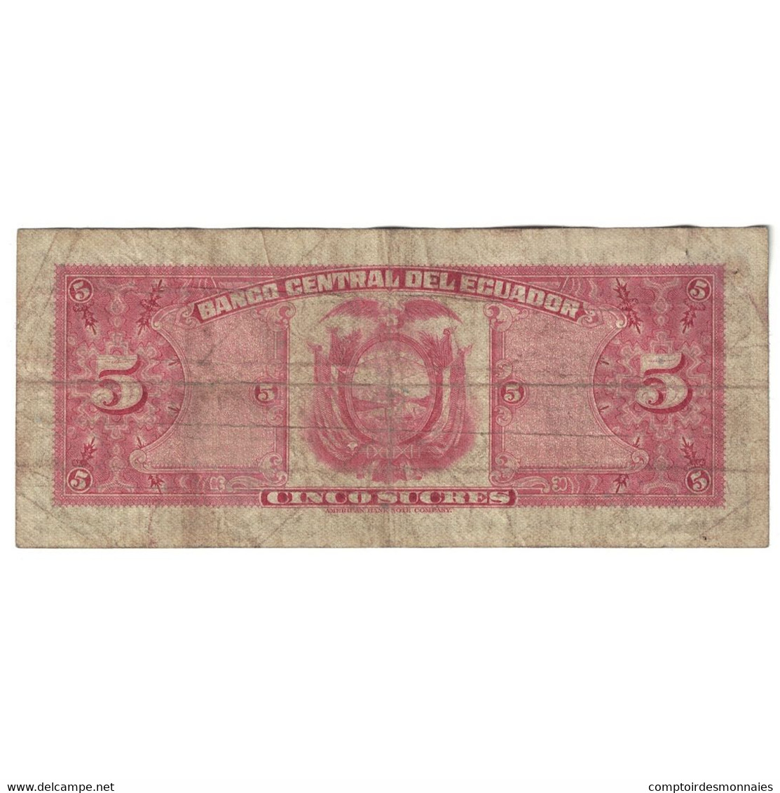 Billet, Équateur, 5 Sucres, 1970, 1970-02-27, KM:100d, TB - Equateur