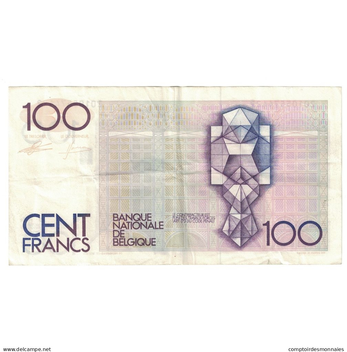 Billet, Belgique, 100 Francs, Undated (1982-94), KM:142a, TTB - 100 Francs