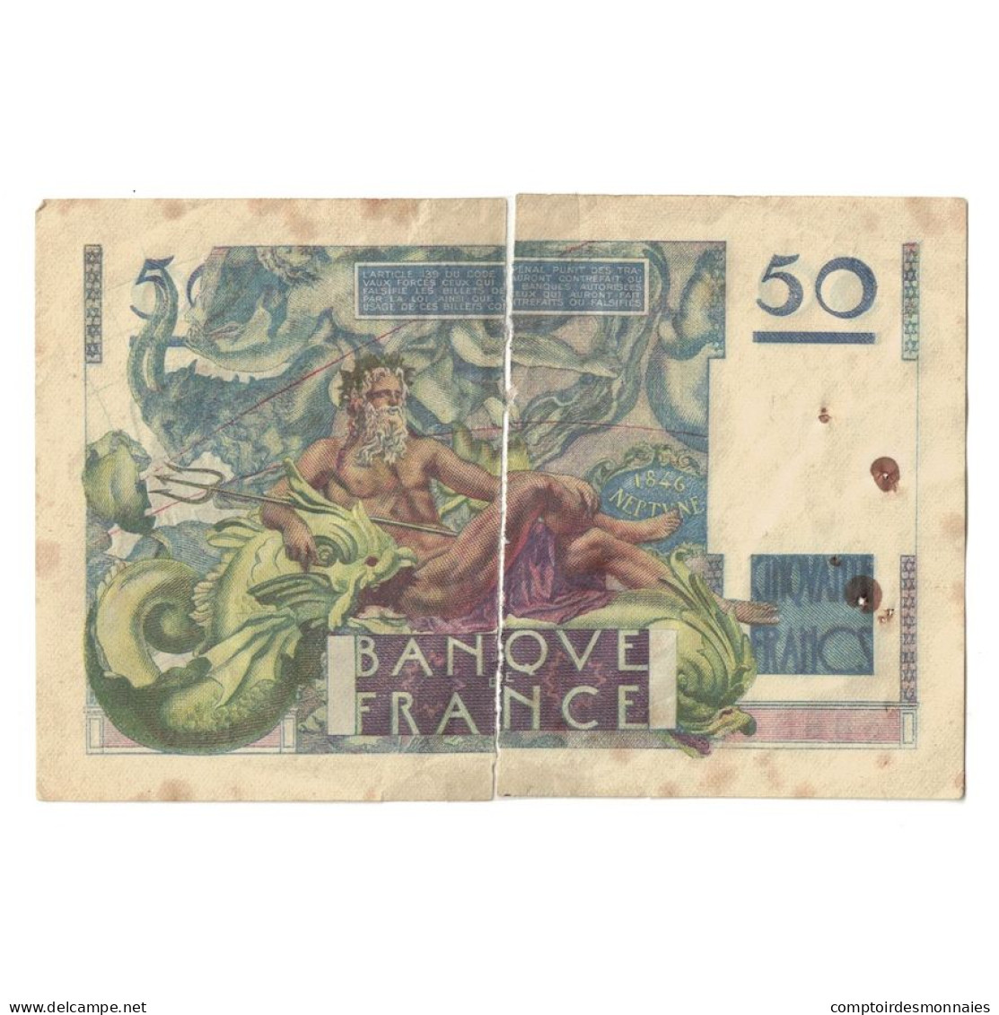 France, 50 Francs, Le Verrier, 1947, N.96, TB, Fayette:20.9, KM:127b - 50 F 1946-1951 ''Le Verrier''