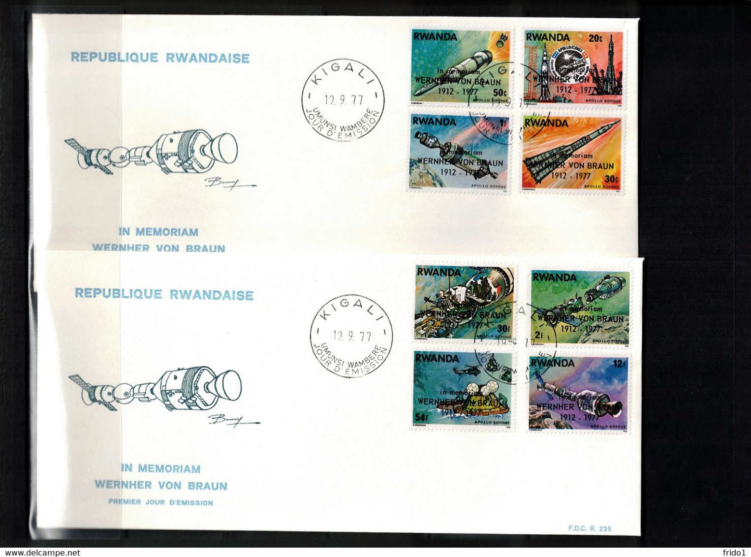 Rwanda 1977 Space / Raumfahrt In Memoriam Wernher Von Braun FDC - Africa