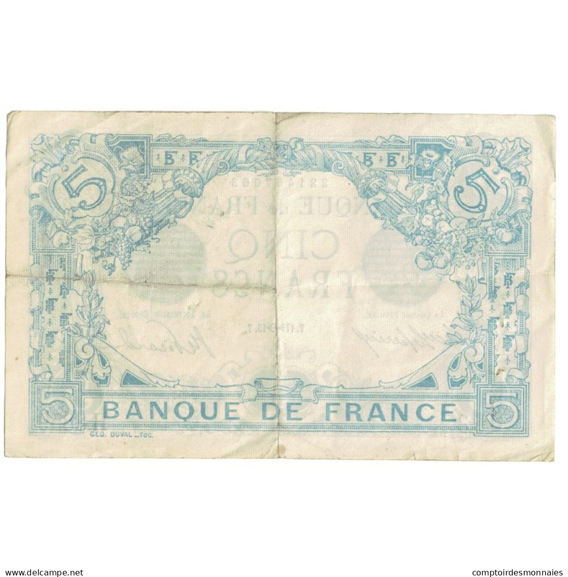 France, 5 Francs, Bleu, 1915, H.8859, TB+, Fayette:2.33, KM:70 - 5 F 1912-1917 ''Bleu''