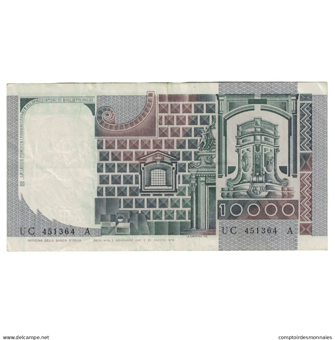 Billet, Italie, 10,000 Lire, 1976, 1976-08-25, KM:106a, TTB+ - 10000 Lire