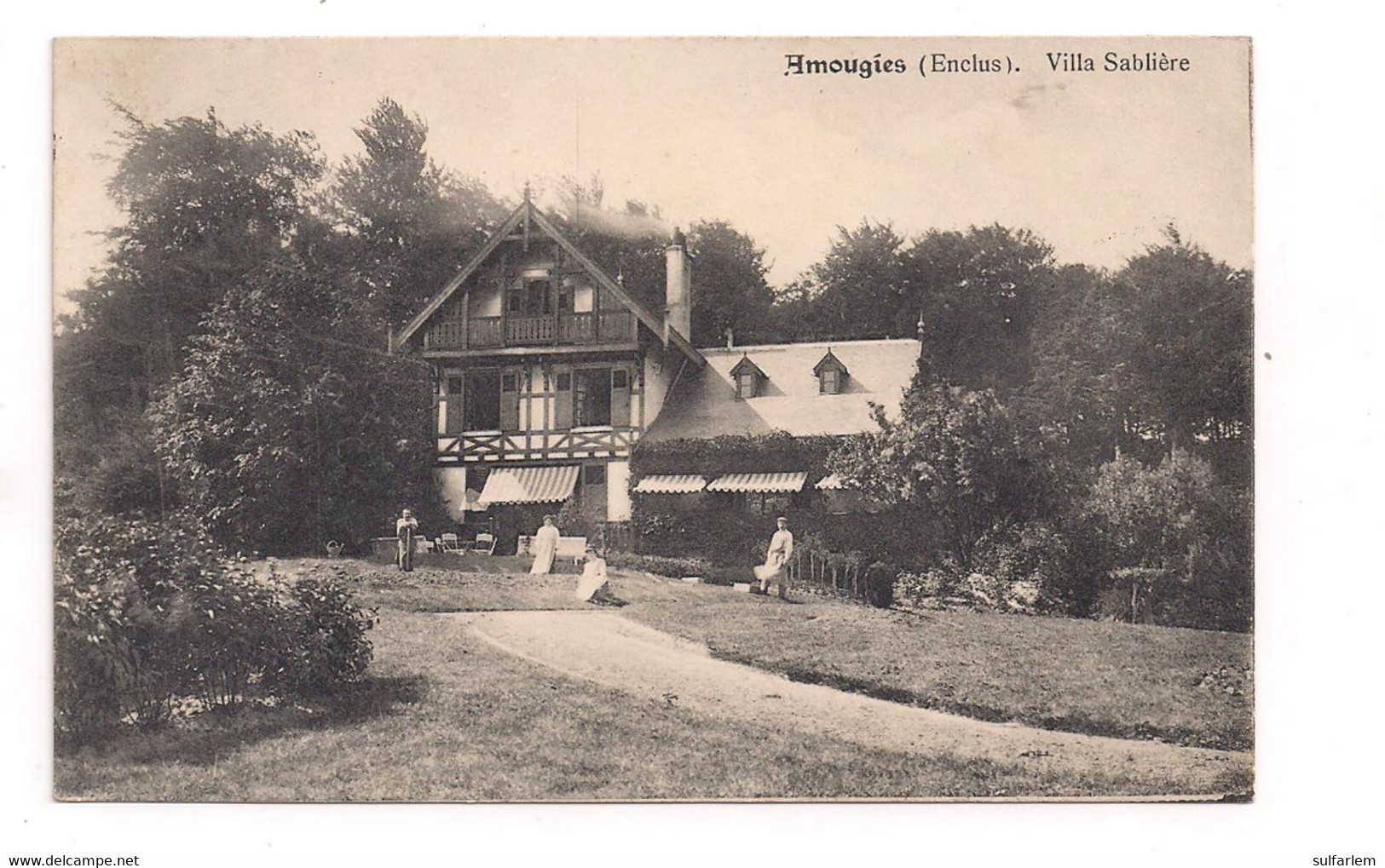 Belgique AMOUGIES (Enclus) Villa Sablière  Oblitération Sur Carte Postale 1912 - Kluisbergen