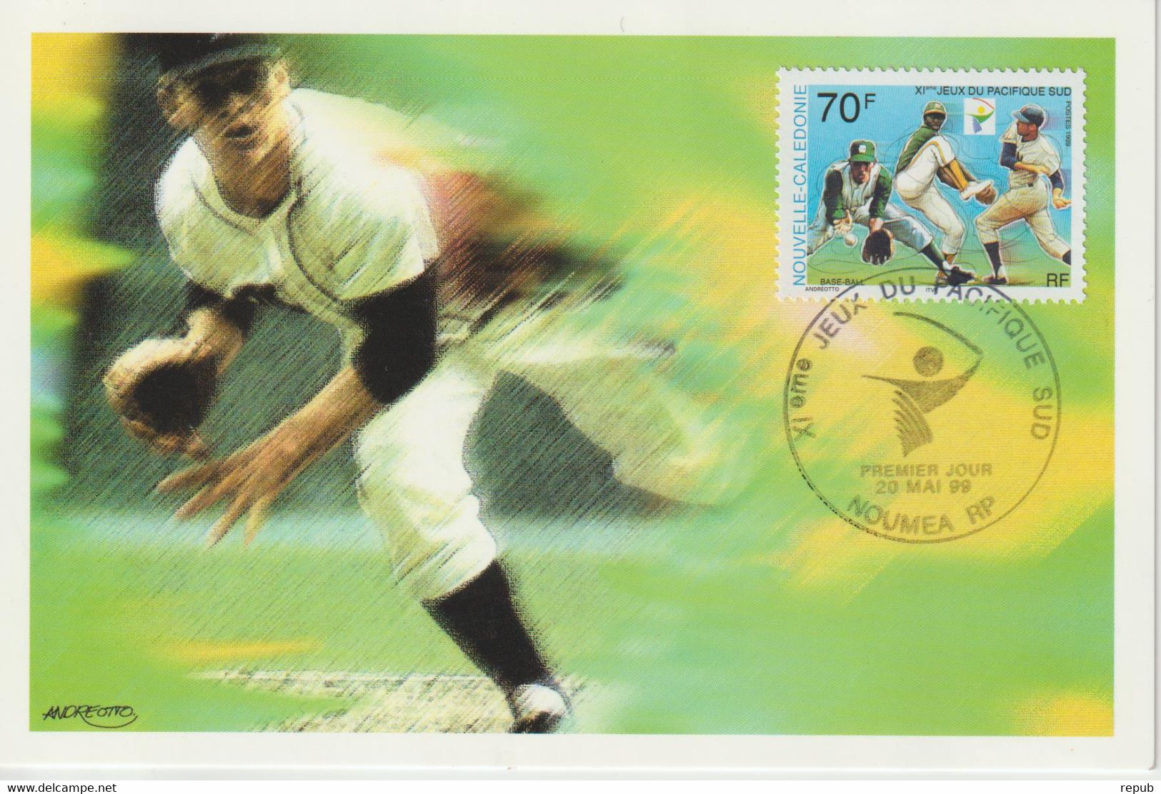 Nouvelle Calédonie Carte Maximum 1999 Sports Base-ball 795 - Maximumkarten