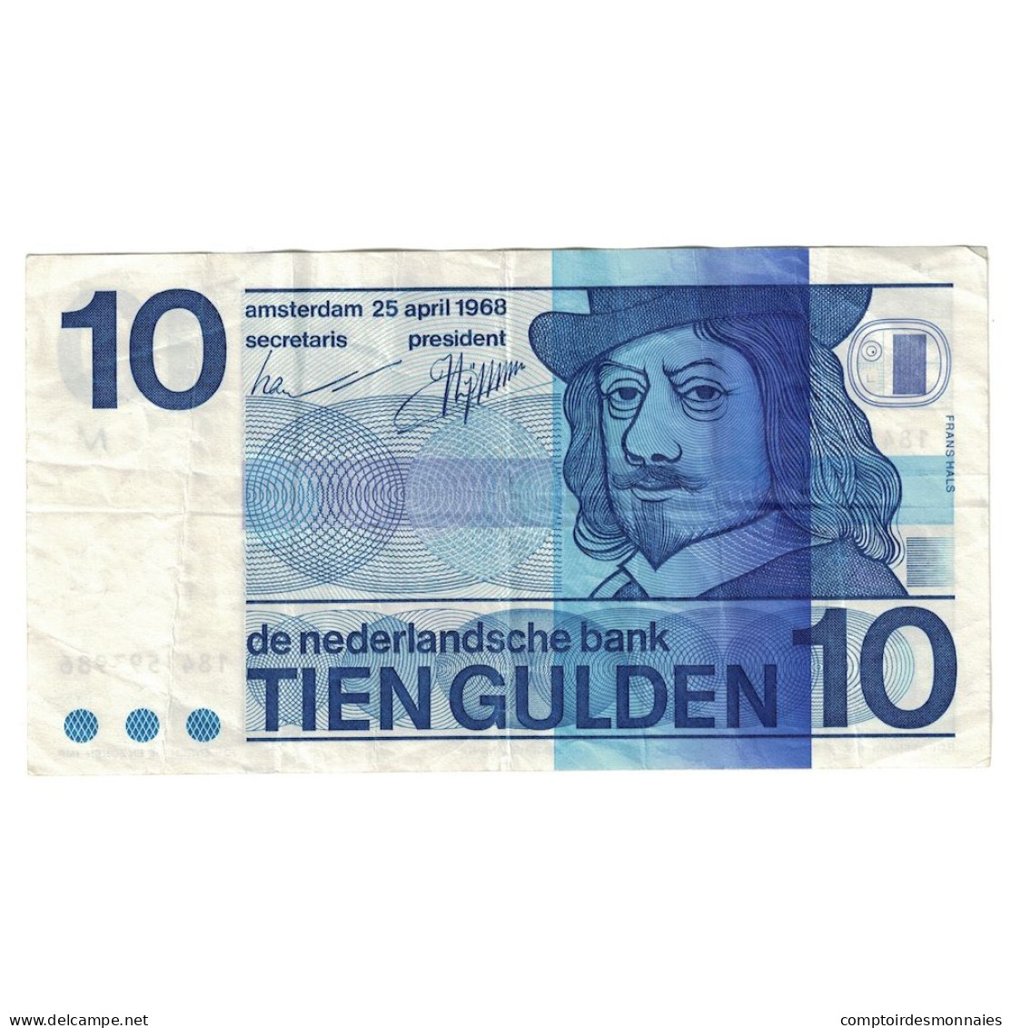 Billet, Pays-Bas, 10 Gulden, 1968, KM:91b, TTB - 10 Gulden