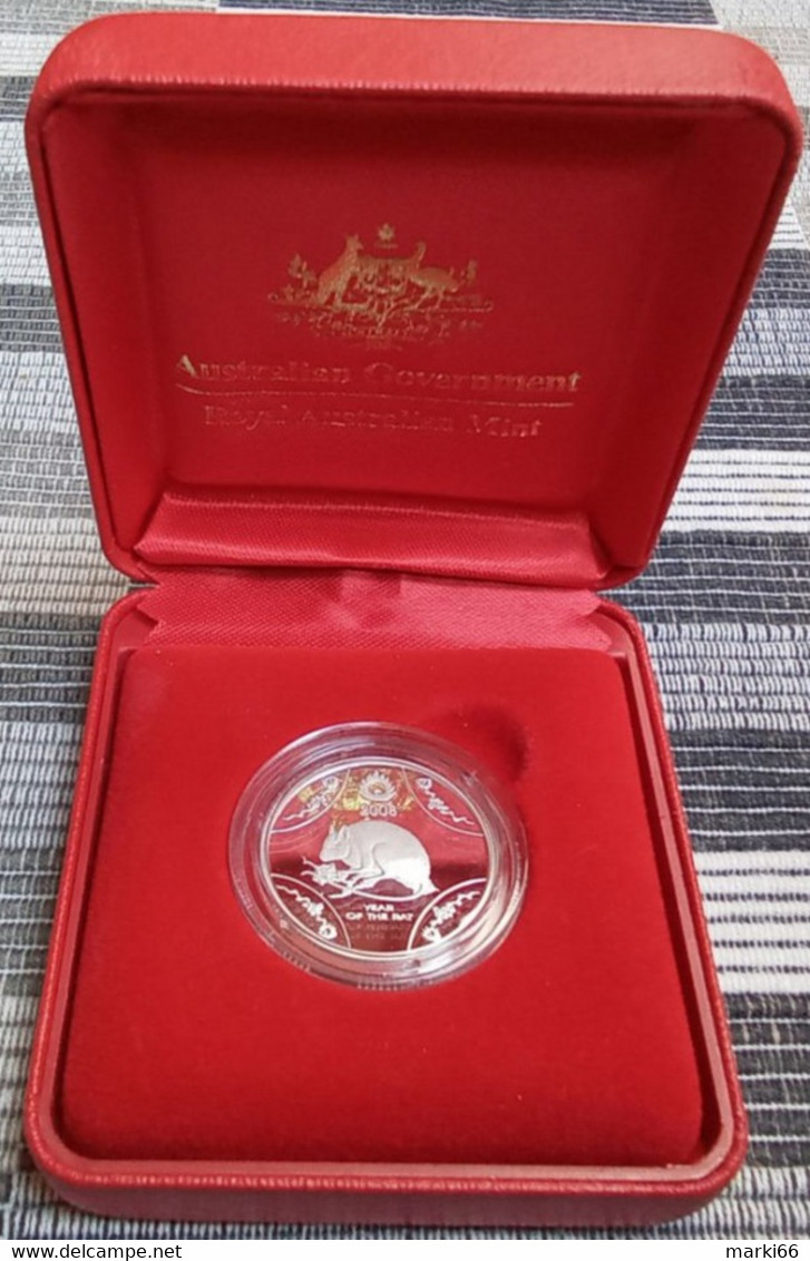 Australia - 2008 - Lunar Series - Year Of The Rat - 1 Dollar Fine Silver Proof Coin - Münz- Und Jahressets