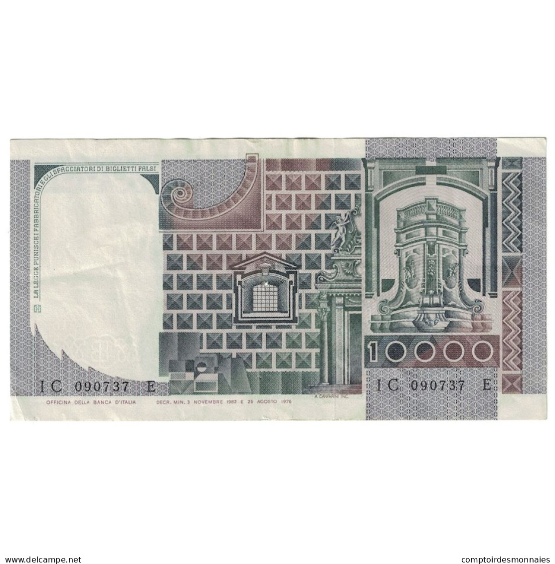 Billet, Italie, 10,000 Lire, 1976, 1976-08-25, KM:106a, SUP - 10000 Lire