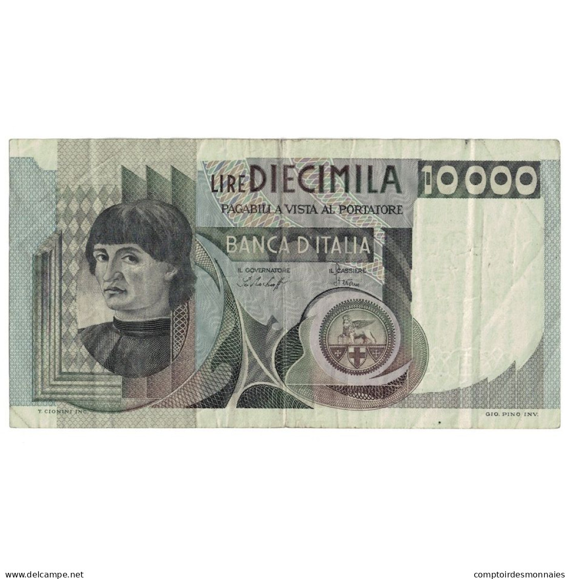 Billet, Italie, 10,000 Lire, 1980, KM:106b, TTB - 10.000 Lire