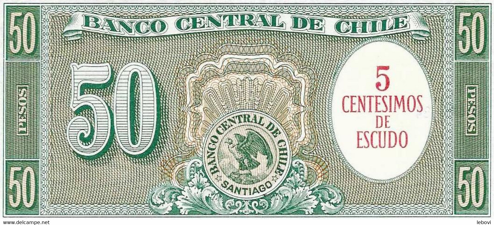 CHILI 5 CENTIMOS DE ESCUDO/50 PESOS - Cile