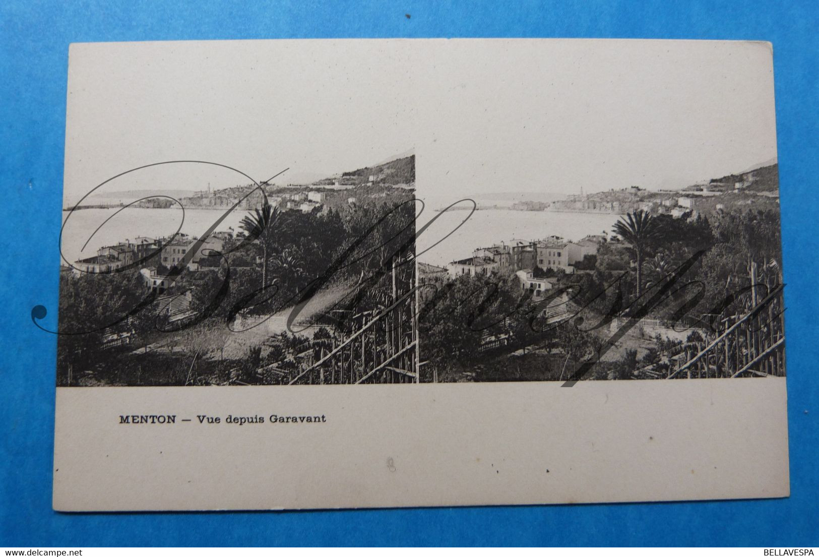 Menton -3 X Cpa Carte Stereoscope Stereoscopique. Stereo Scoop Kaart-édit.E.Le Deley. St Louis-Loup-Garavant - Cartoline Stereoscopiche