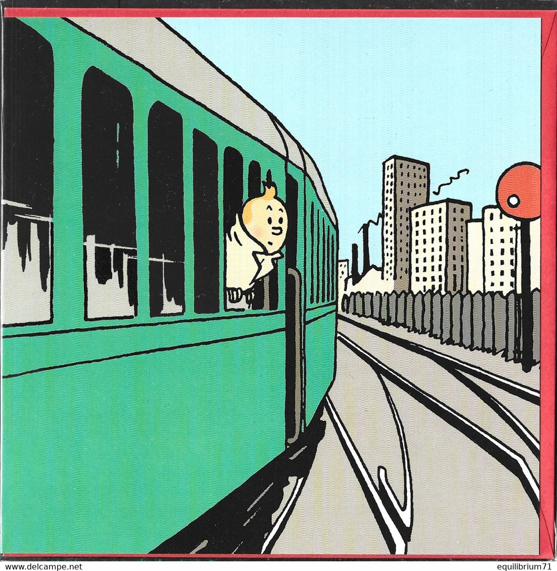 Double Carte Pliante/Dubbele Vouwkaart/Doppelte Faltkarte** Tintin/Kuifje - Milou/Bobbie - L'Île Noire/Het Zwarte Eiland - Philabédés