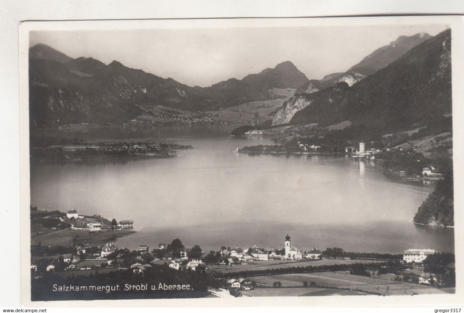 B4782) STROBL U. Abersee - Kirche Häuser Salzkammergut ALT - Strobl