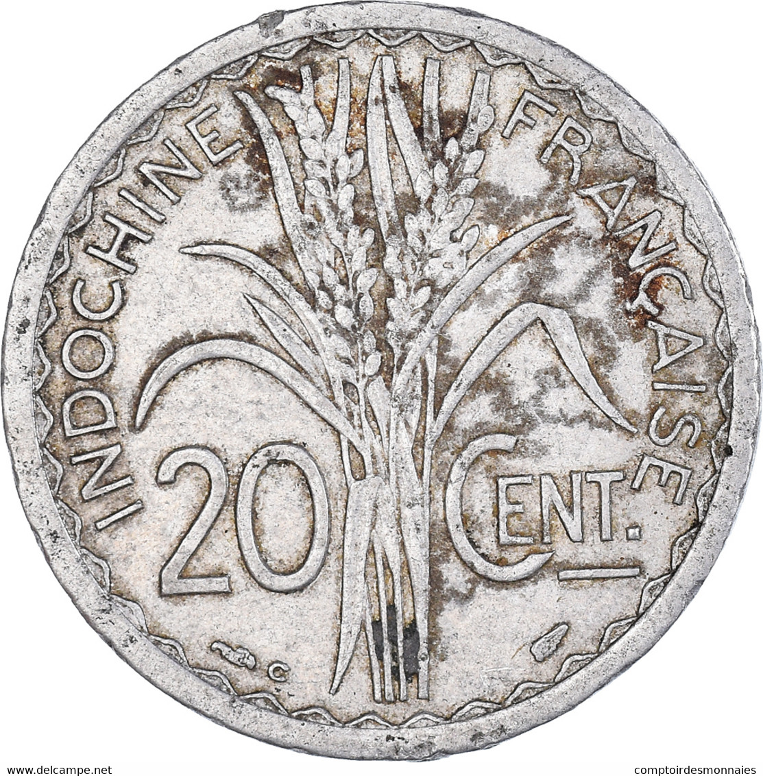 Monnaie, Indochine Française, 20 Cents, 1945 - Frans-Indochina