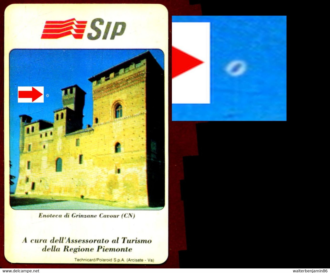 G P 149 C&C 2077 SCHEDA NUOVA SMAGNETIZZATA TURISTICA GRINZANE 5 TEP VARIANTE FALLA ROSA - Erreurs & Variétés