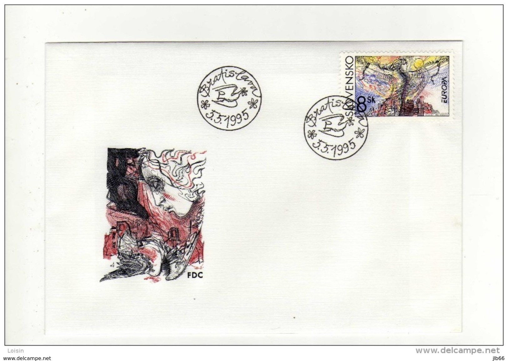 FDC 65 SLOVAQUIE 1995 Mi 226 Yv 188 EUROPA Paix Et Liberté Tableau De Rumansky - FDC