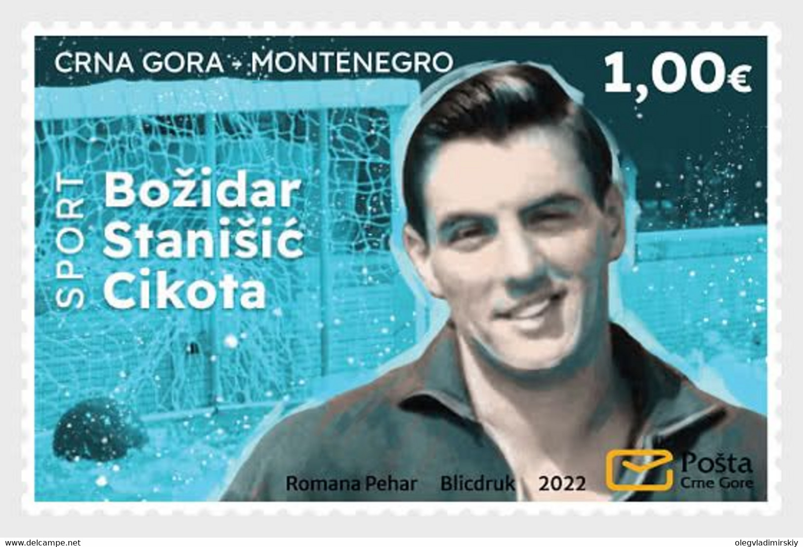 Montenegro 2022 Water Polo Olympic Champion Bozidar Stanisc Cikota Stamp Mint - Water-Polo