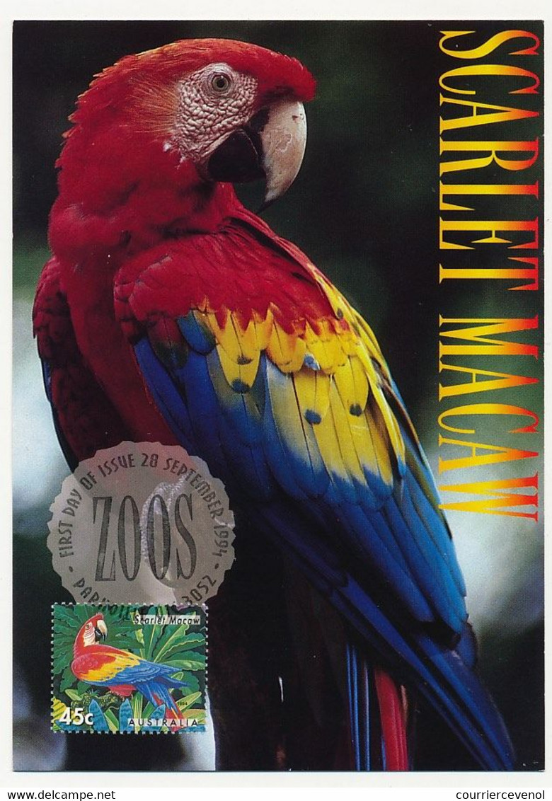 AUSTRALIE - 5 Cartes Maxi. Espèces Des Zoos Australiens - 20 Sept 1994 - Parkville - Maximum Cards