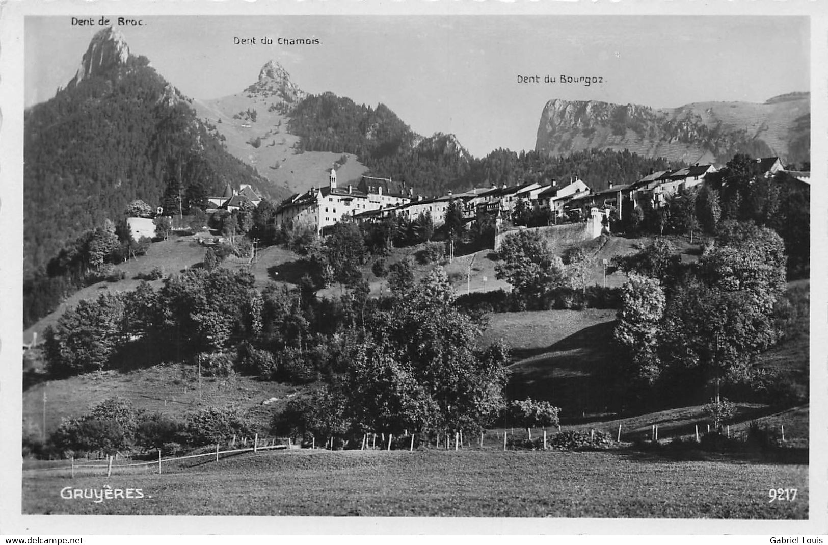 Gruyères Dent De Broc Dent Du Chamois Dent Du Bourgos 1932 - Broc